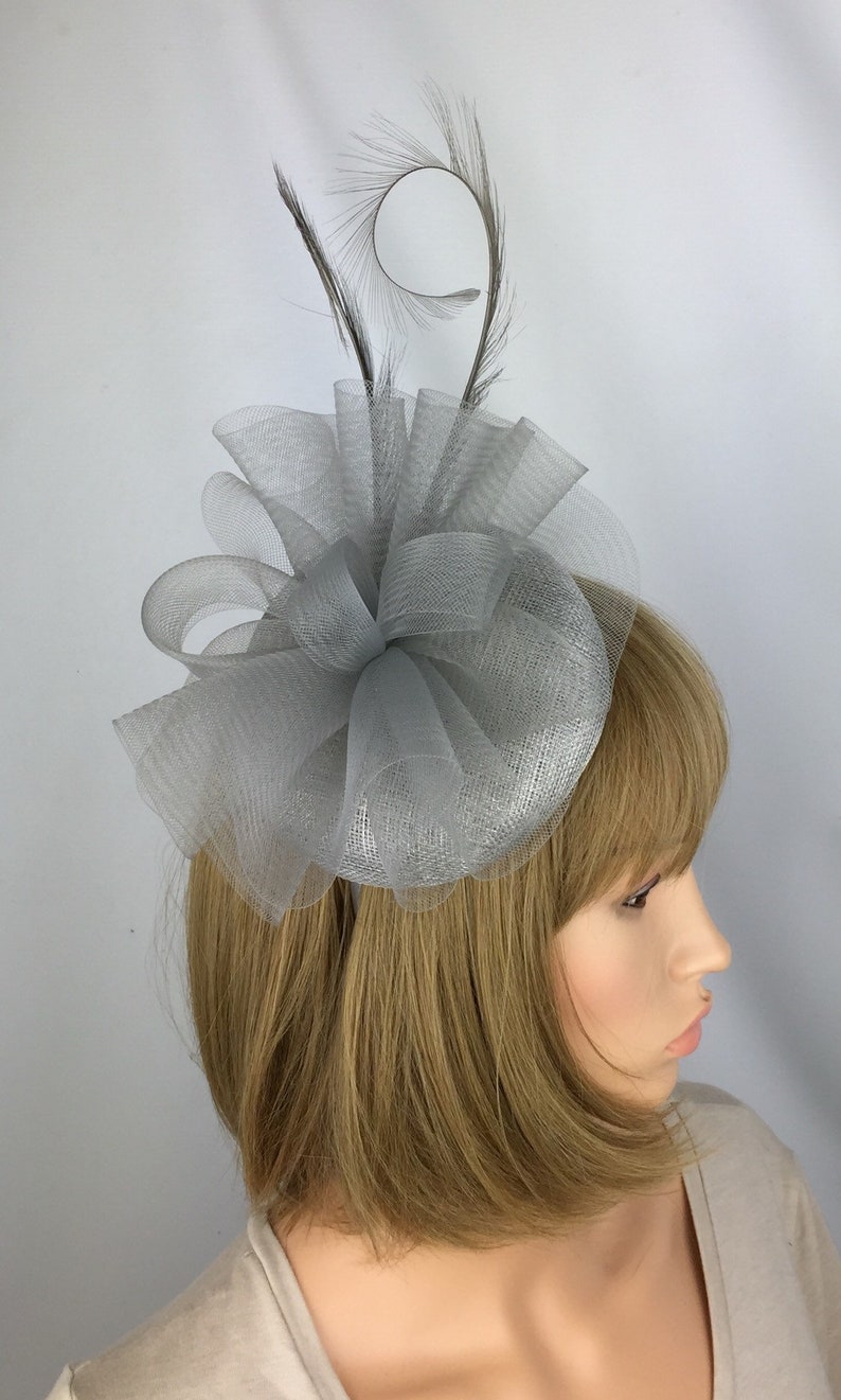 Silver Fascinator Grey Fascinator Wedding Hatinator Mother of Etsy