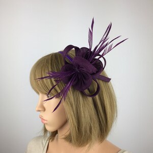 Fermaglio Capelli Con Piuma Blu Navy, Fascinatore Per Matrimonio, Danza O Corsa Ippica