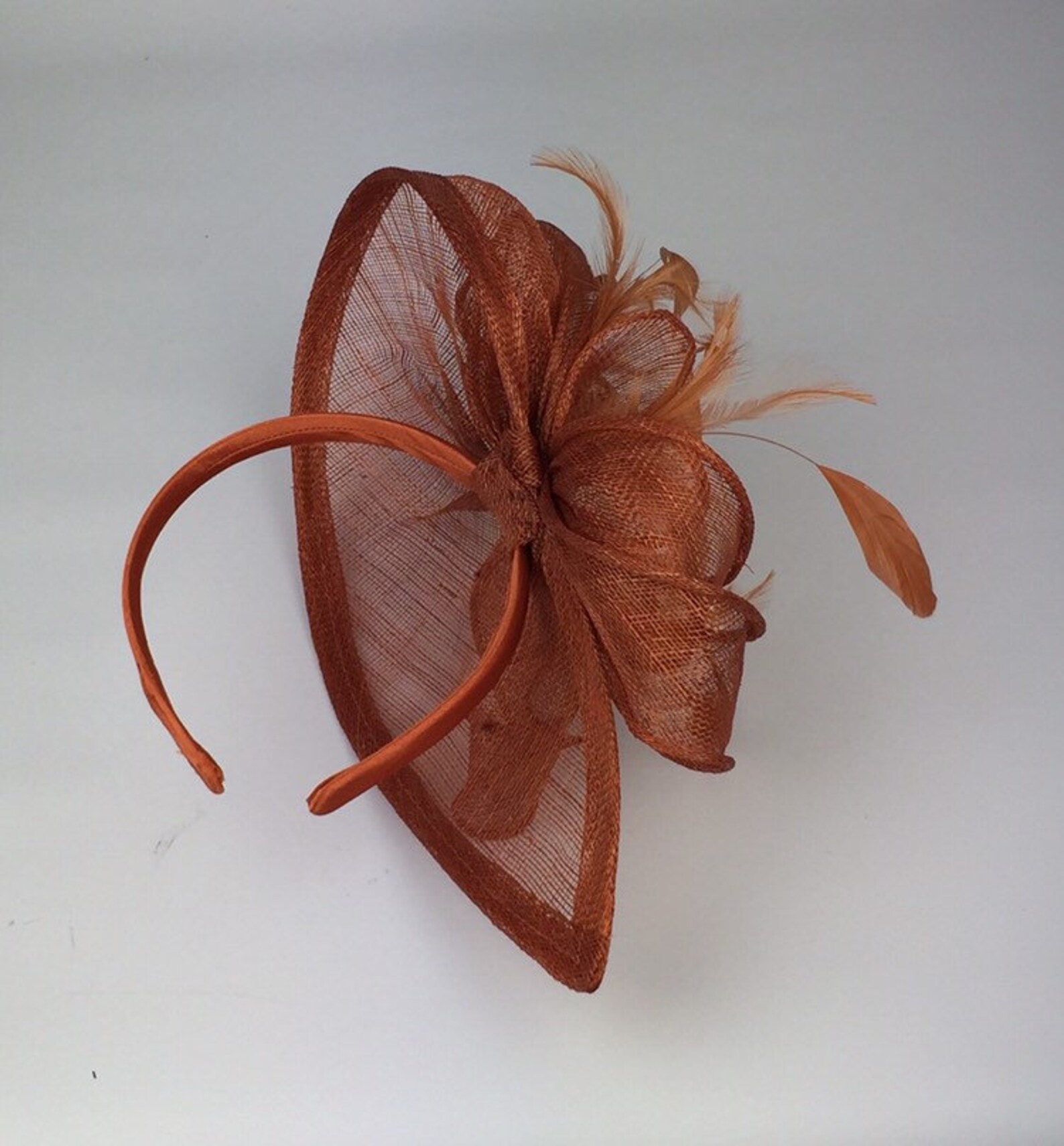 Rusty Burnt Orange Fascinator Wedding Mother of the Bride Etsy
