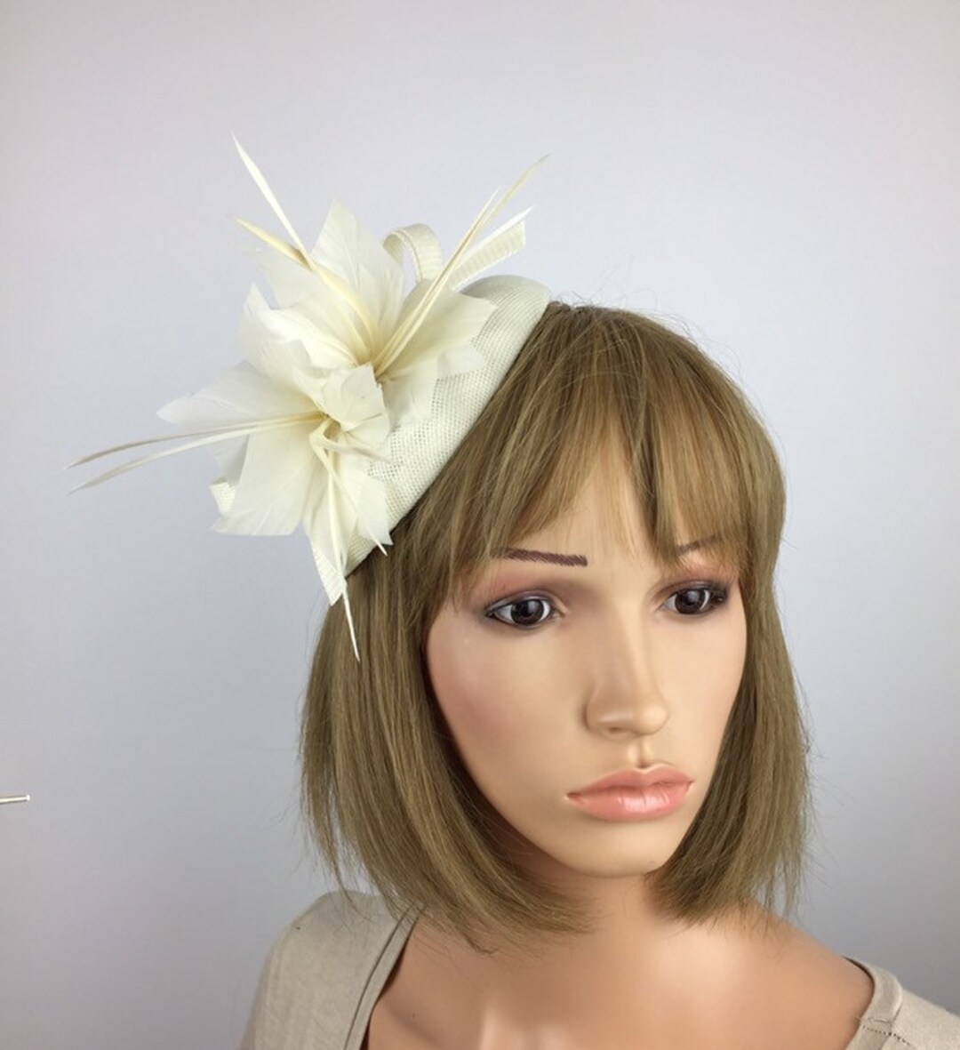 Cream Fascinator on Headband and Clip Ivory Fascinator Mother Etsy UK