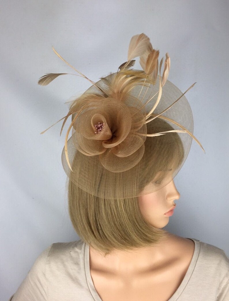 Gold Fascinator Nude Fascinator Beige Fascinator Wedding Etsy