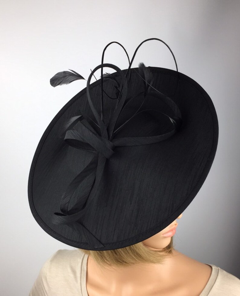 Black Fascinator Black Wedding Funeral Hat Mother of the Bride Etsy