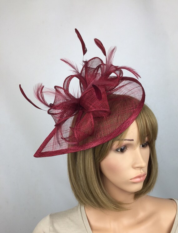 Bourgogne Fascinator Hat Red Fascinator mariage fascinateur Etsy