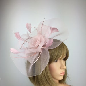 Pink Fascinator Blush Light Royal Ascot Races Wedding Mother of the Bride Mother of the Groom Occasion Hat Ladies Day Races Day