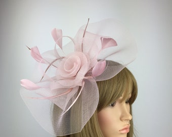 Pink Fascinator Blush Light Royal Ascot Races Wedding Mother of the Bride Mother of the Groom Occasion Hat Ladies Day Races Day