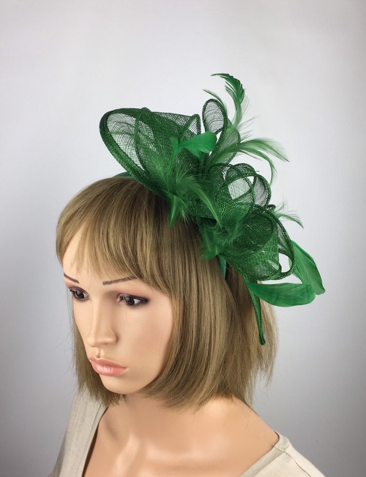 Green Fascinator Emerald Green Wedding Hatinator Mother of the Etsy