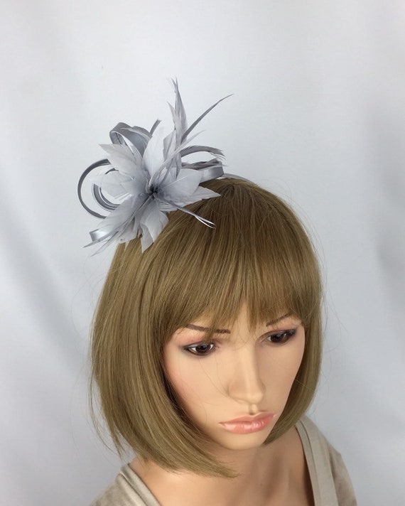 FASCINATOR Navy PERFECT FOR WEDDINGS Alice Band PROM Grey Code 31