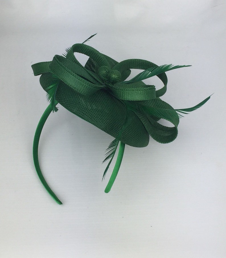 Green Fascinator Emerald Green Forest Green Wedding facinator Etsy