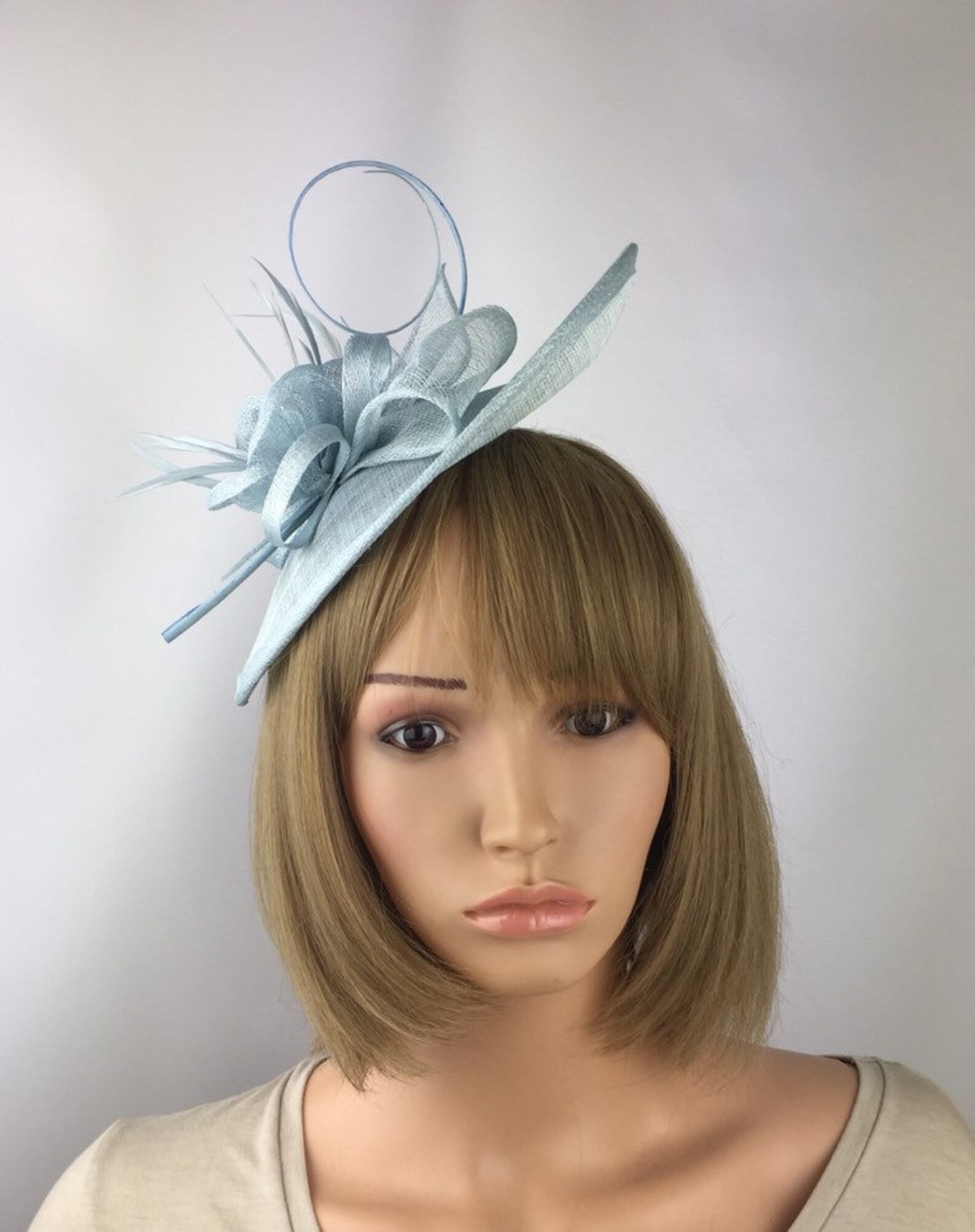 Pale Blue Light Blue Powder Blue Fascinator ice Blue Light Etsy