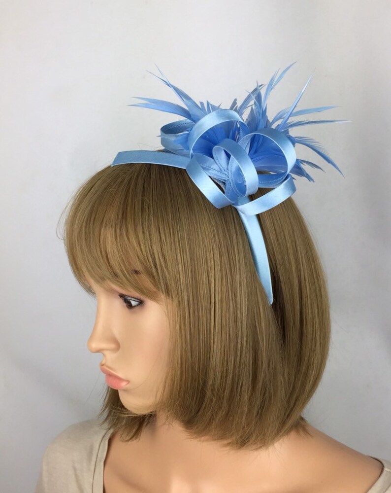 Light Blue Fascinator Pale Blue Wedding Fascinator Hat Mother Etsy