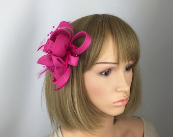 Fuchsia Pink Fascinator  Wedding Mother of the Bride Groom Hatinator Mother of the Bride Groom Ladies Day Ascot Races Occasion Hair Clip