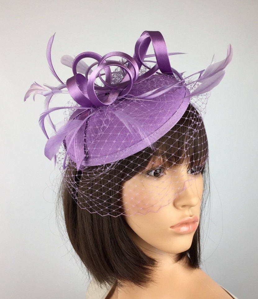 Pale Purple Fascinator Pillbox Wedding 