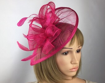 Fuchsia Pink Fascinator on Clip Hot 