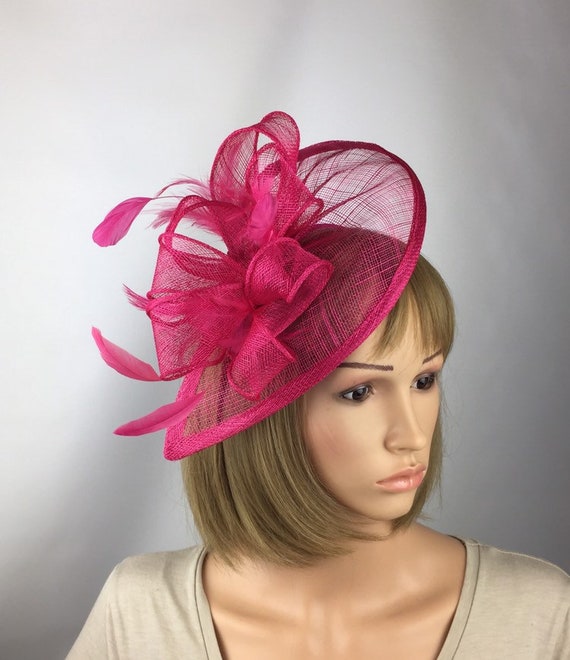Fuchsia Pink Fascinator on Clip Hot 
