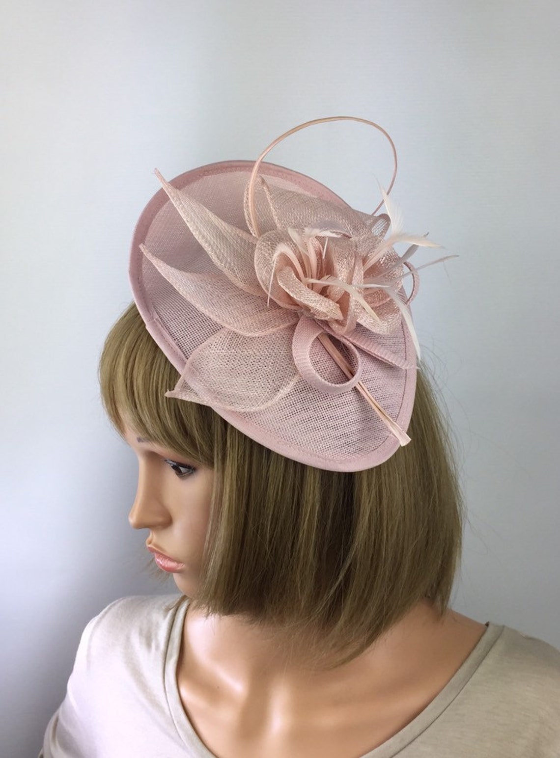 Pale Pink Fascinator Nude Blush Pink Light Pink Fascinator Etsy