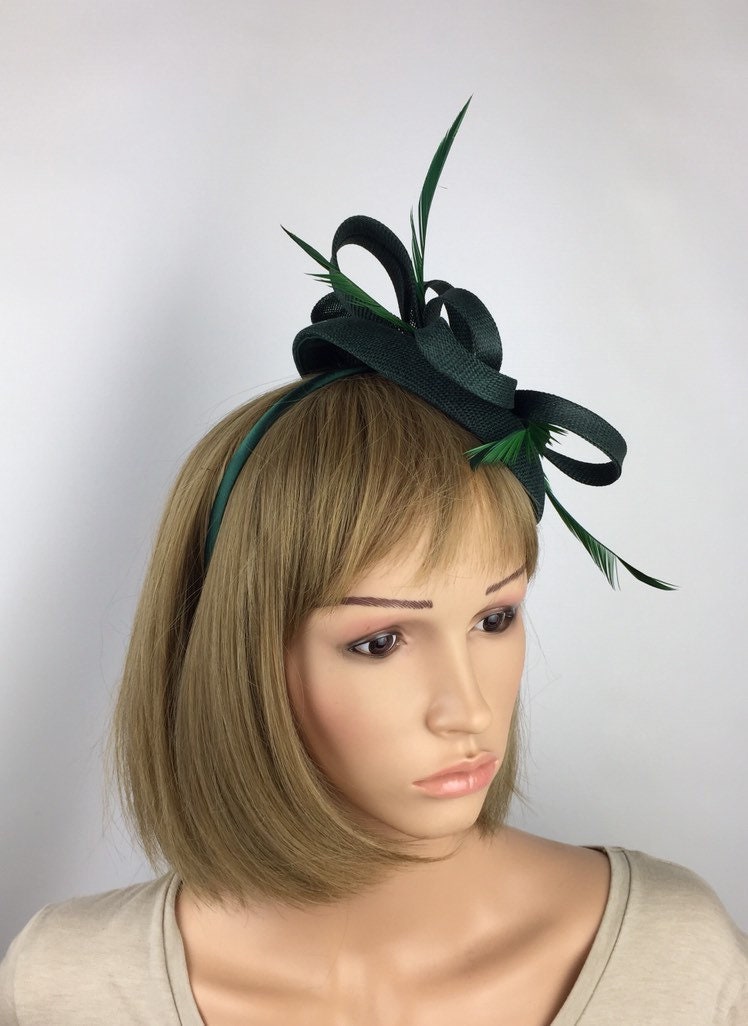 Dark Green Fascinator Forest Green Fascinator Emerald Green Etsy UK