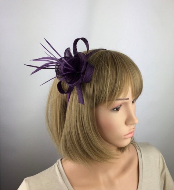 Purple Fascinator Plum Fascinator 