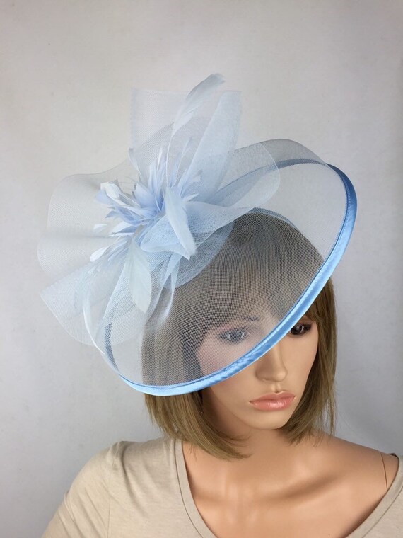 pale blue fascinator hat