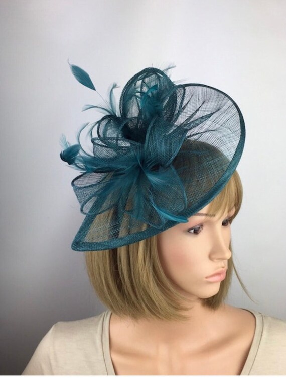 Teal Fascinator Fully Adjustable on 