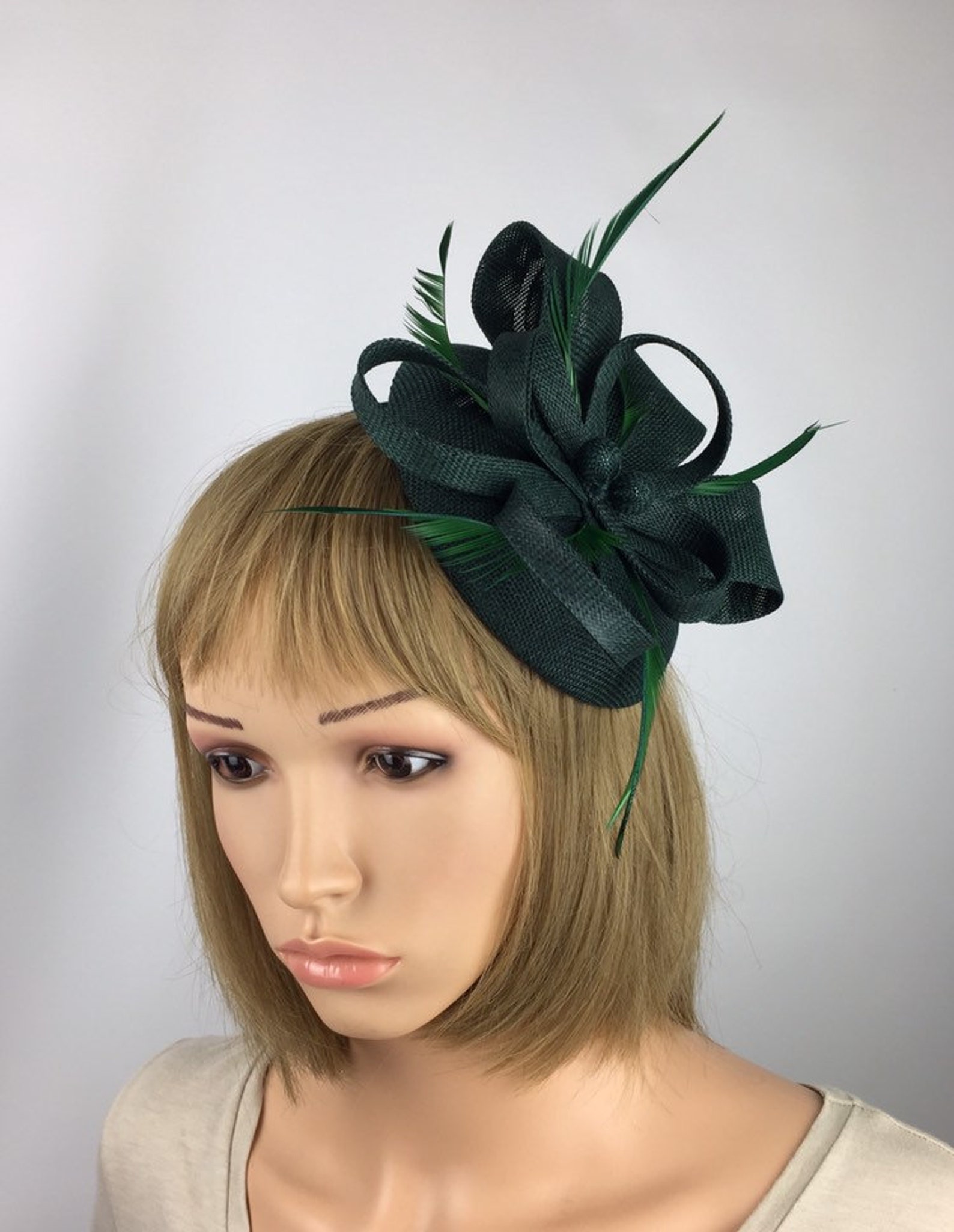 Dark Green Fascinator Forest Green Fascinator Emerald Green Etsy