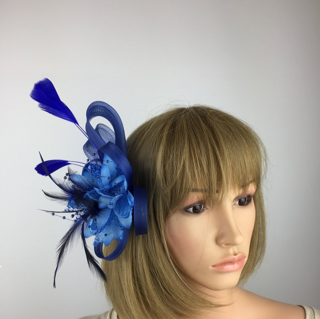 Royal Blue Fascinator Cobalt Blue Hatinator Ladies Day Wedding