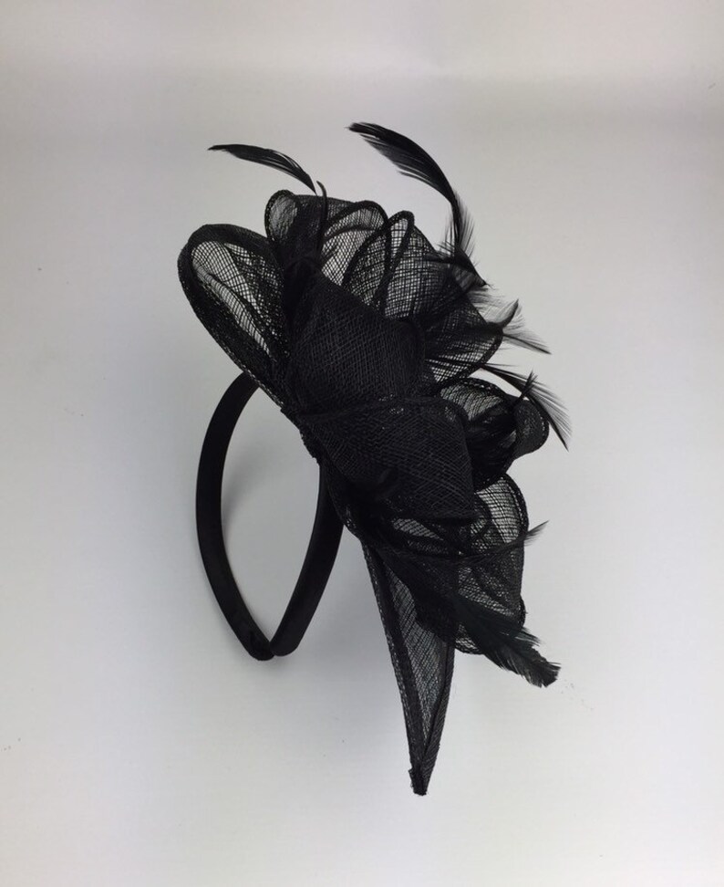 Black Teardrop Fascinator Fully Adjustable Black Wedding Etsy UK