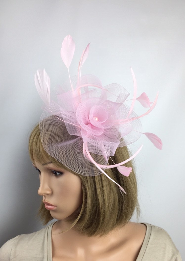 Light Pink Fascinator on headband Pale Pink Fascinator Baby Etsy