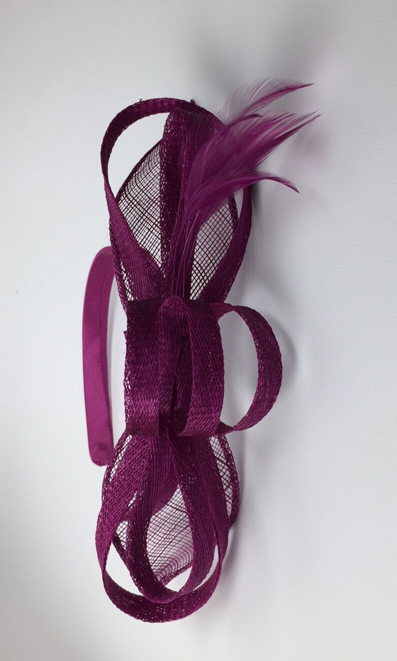 Magenta Fascinator on headband Loop Wedding Hatinator Mother Etsy