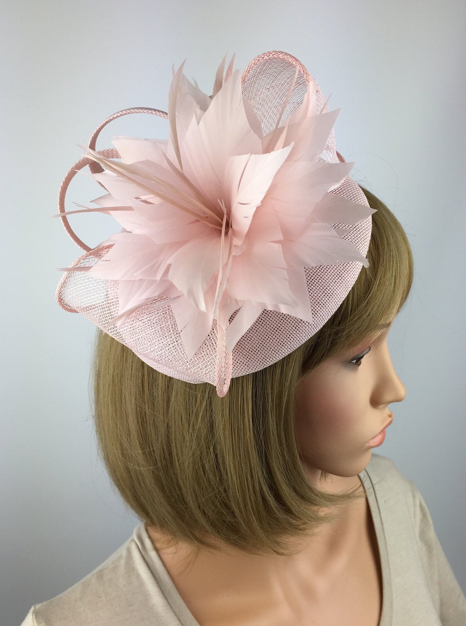 Pink Light Pink Fascinator Pale Pink Fascinator Blush Pink Etsy