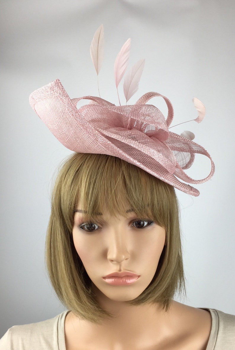 Blush Pink Fascinator Pale Pink Light Pink Hat Wedding Etsy