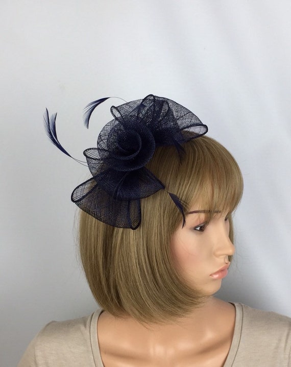 Dark Navy Blue Navy Blue Dark Blue Blue Navy Fascinator Navy Etsy