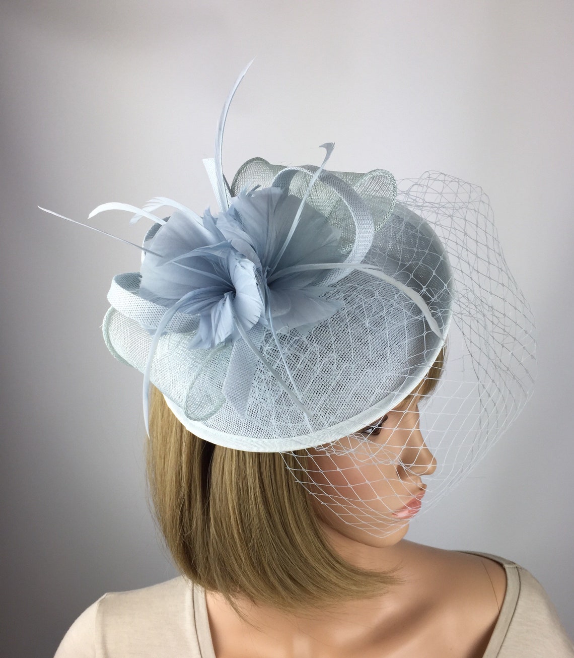 powder blue fascinator