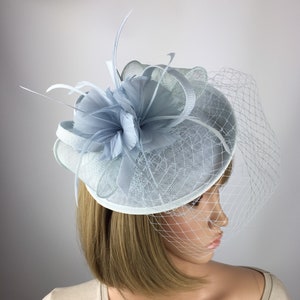 Pale Blue Fascinator Baby Blue Powder 