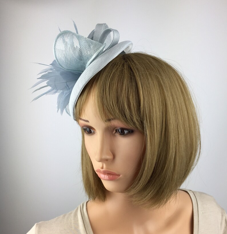 Powder Blue Pale Blue Fascinator Ice Blue Light Blue Wedding Etsy