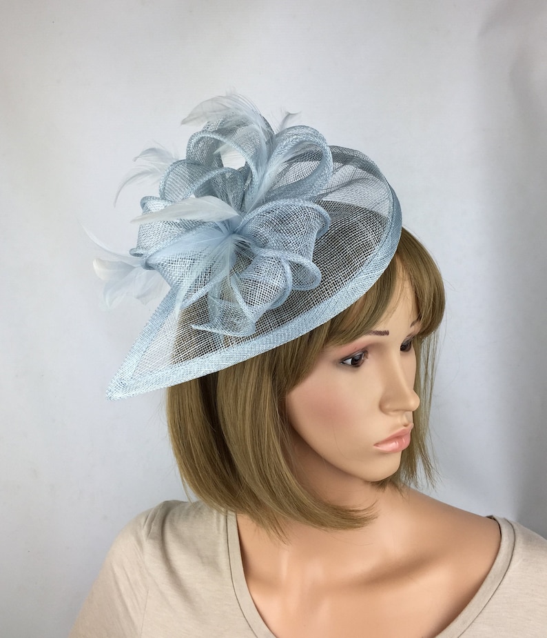 Weddings Navy blue and red Fascinator on a band for Ascot Races Ladies Day