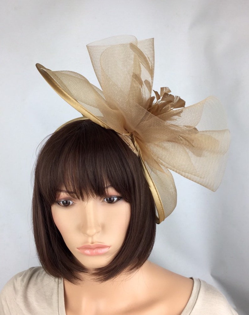 Gold Fascinator Nude Gold Hatinator Bronze Wedding Hat My XXX Hot Girl
