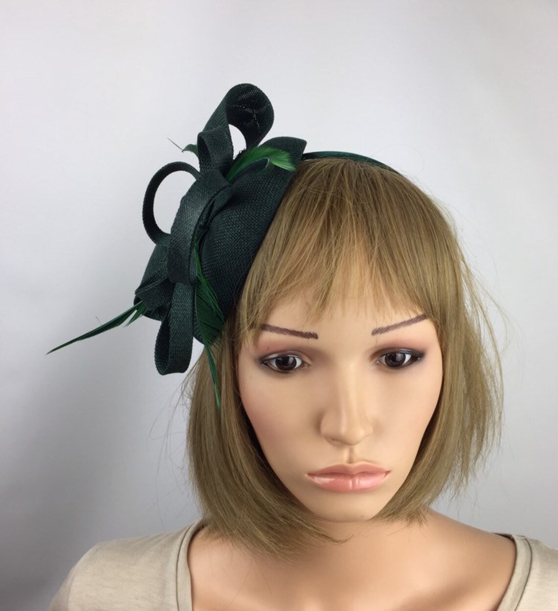 Dark Green Fascinator Forest Green Fascinator Emerald Green Etsy