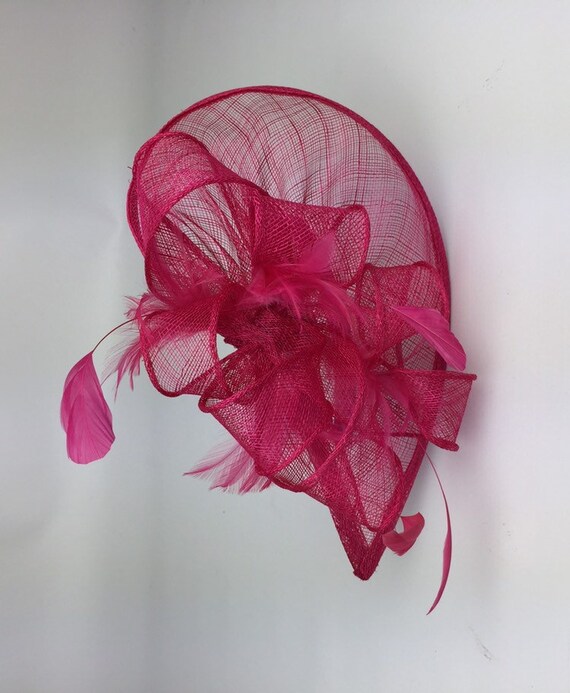 Fuchsia Pink Fascinator on Clip Hot 