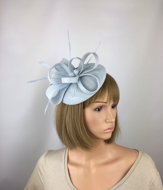 Headband Ice Blue Pillbox Fascinator | Etsy