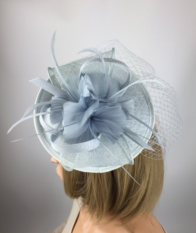 Light Blue Fascinator Hat Baby Blue Ice Blue Fascinators | Etsy UK