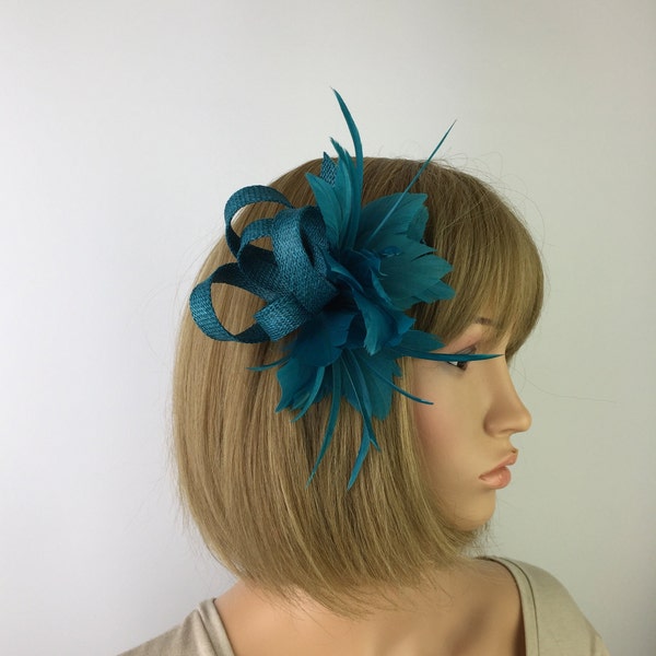 Teal Fascinator on Clip Green Blue Wedding Fascinator Corsage Mother of the  Bride Groom Hatinator Races Ascot Ladies Day Derby Occasion Hat