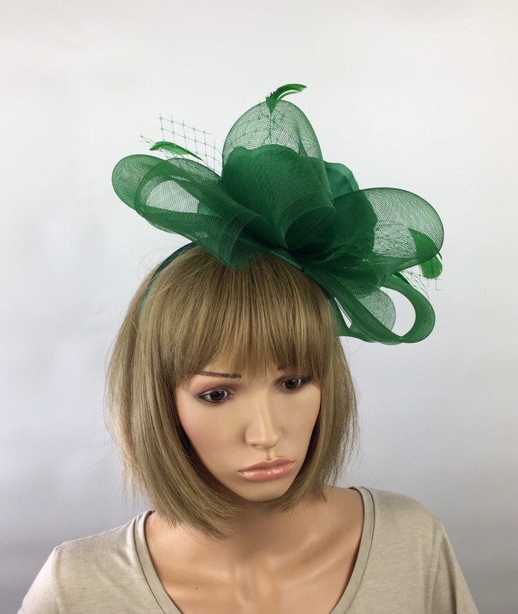 Green Fascinator Emerald Green Forest Green Wedding facinator Etsy