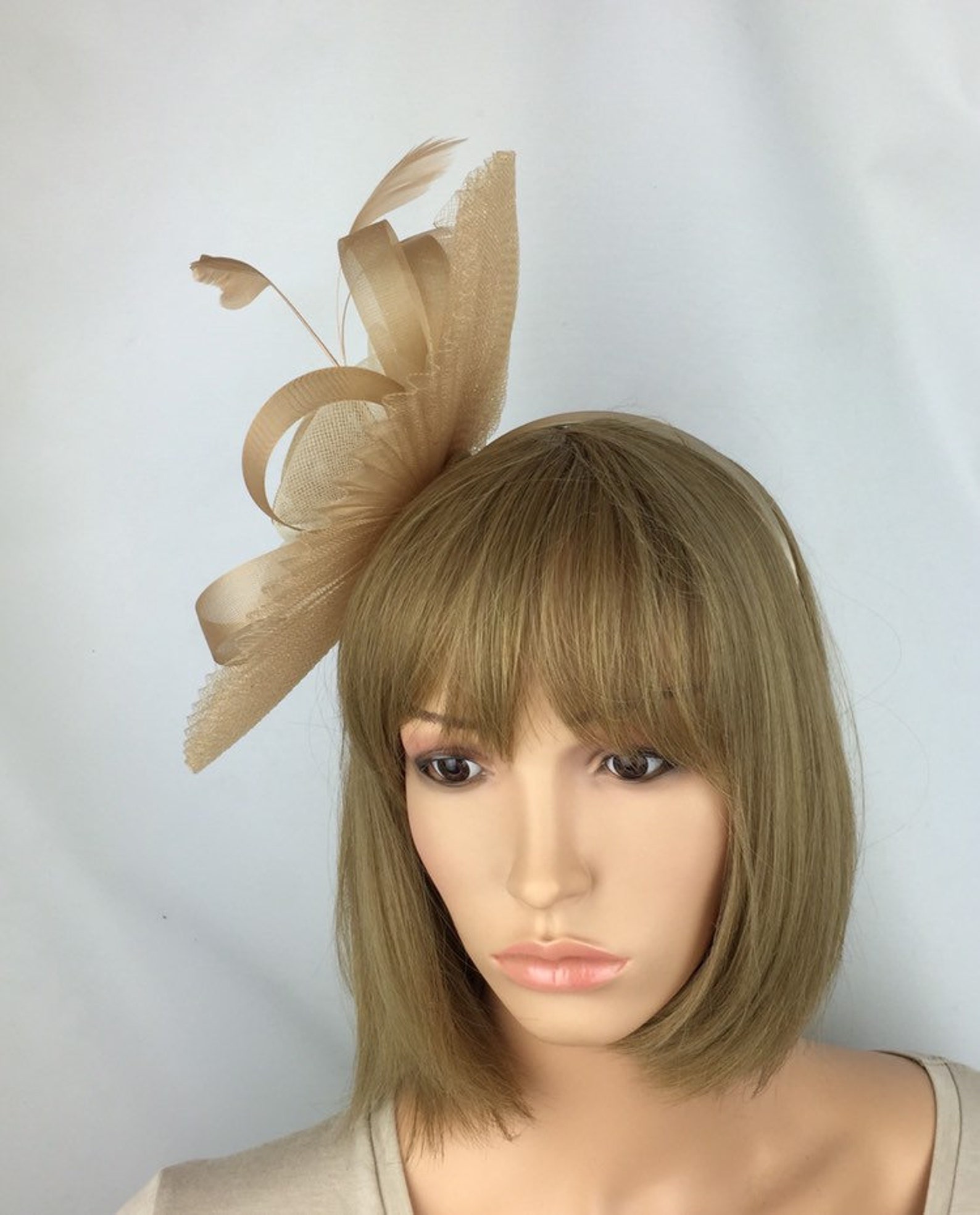 Gold Fascinator Gold Hatinator Bronze Wedding Hat Mother of Etsy UK