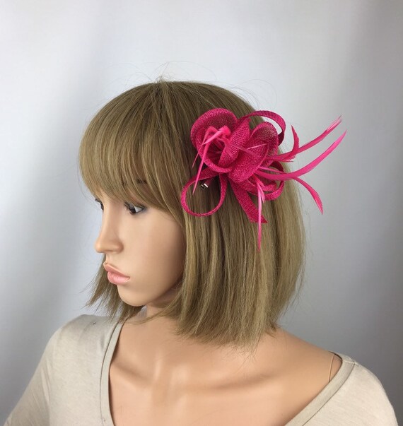 Fuchsia Pink Fascinator on Clip Hot 