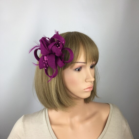 Pink Purple Fascinator Wedding 
