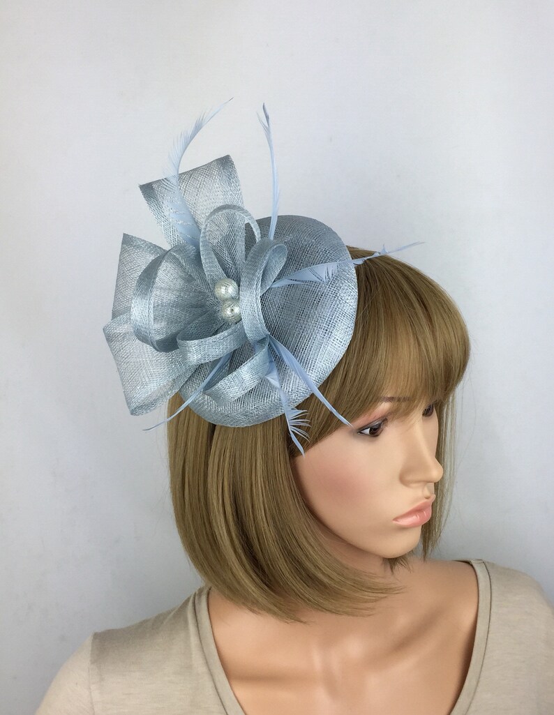 Pale Blue Fascinator Baby Blue Powder Blue Ice Blue Fascinator Etsy