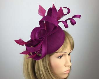 Magenta Pink Purple Fascinator Wedding Fascinator Hat Ascot Races Mother of the Bride Mother of the Groom Formal Occasion Hat