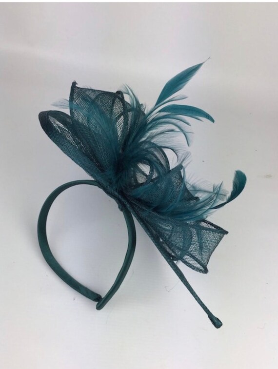 Teal Fascinator Fully Adjustable on 