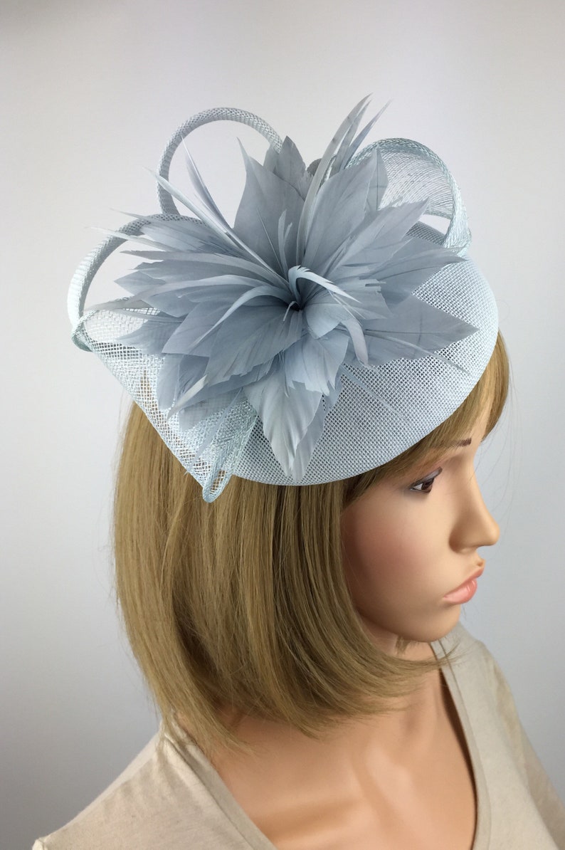 Powder Blue Pale Blue Fascinator Ice Blue Light Blue Wedding Etsy