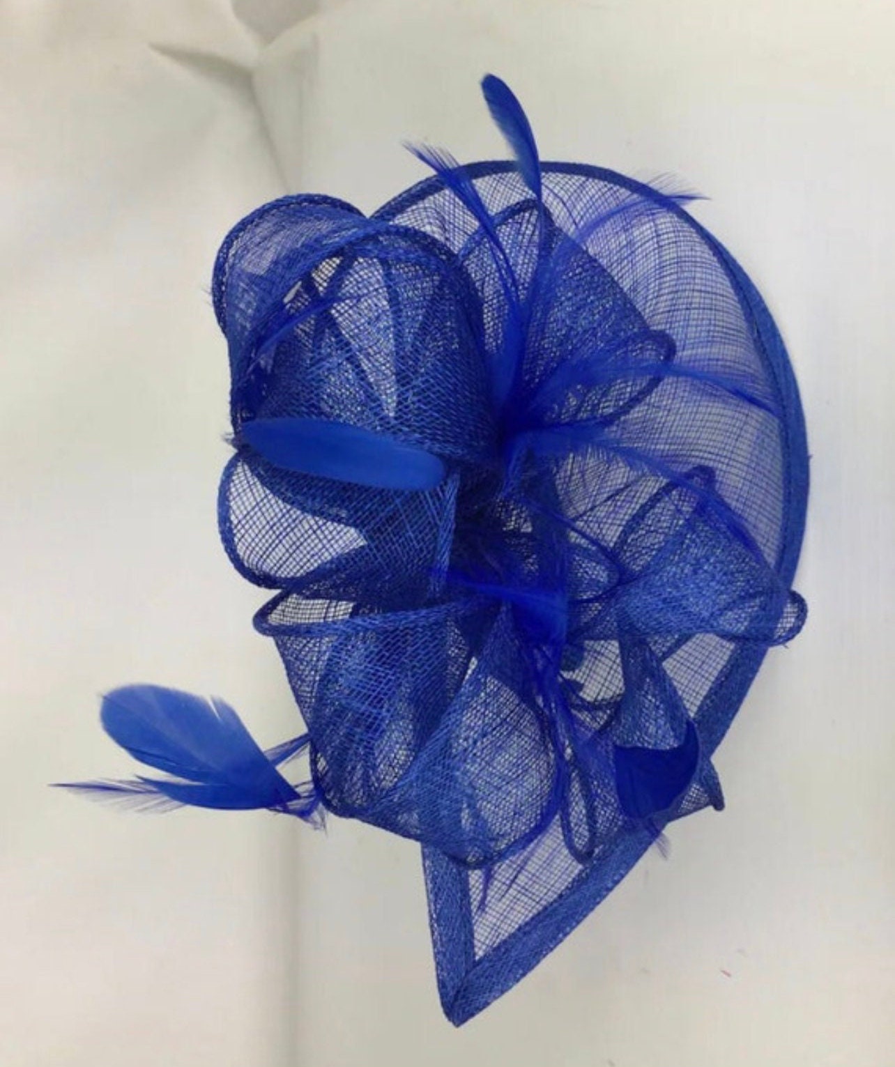 Royal Blue Fascinator on Clip Mother of the Bride Groom Blue Etsy UK